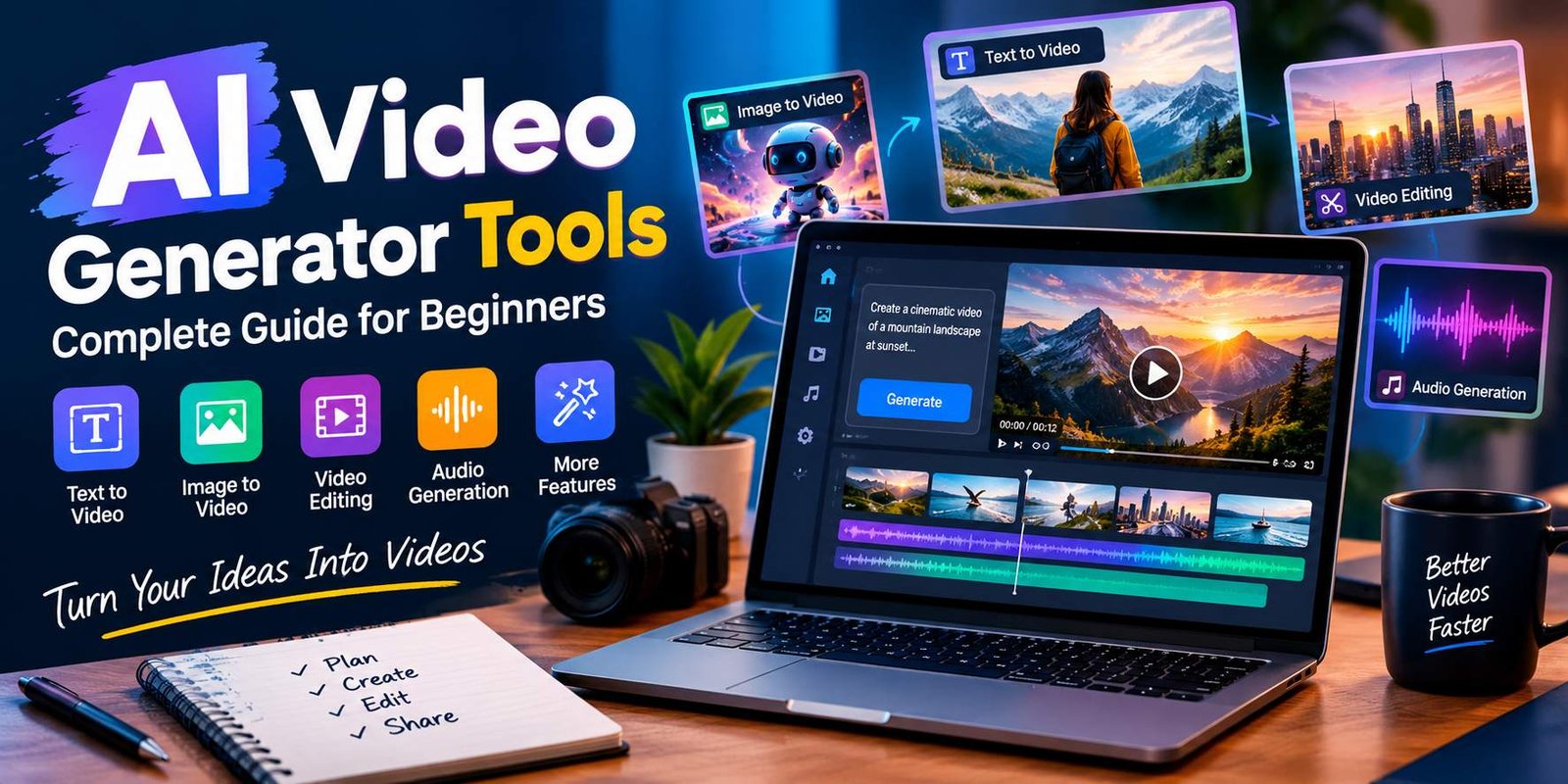 AI video generator tools for creating videos from text and images