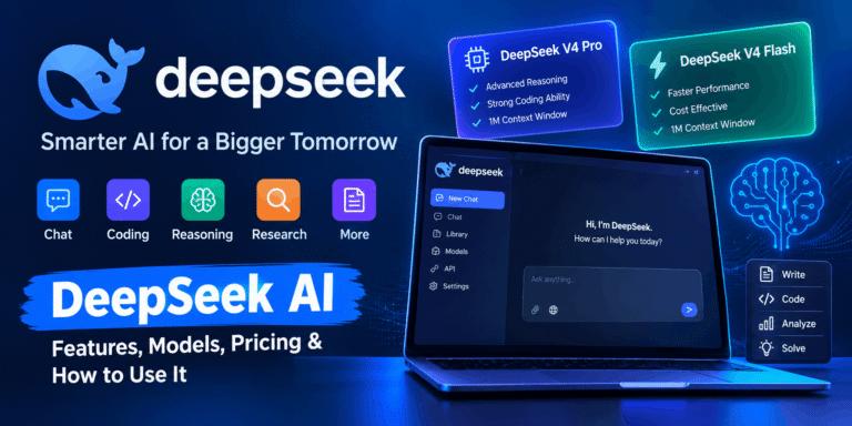 DeepSeek AI with V4 Pro and V4 Flash models for coding and reasoning