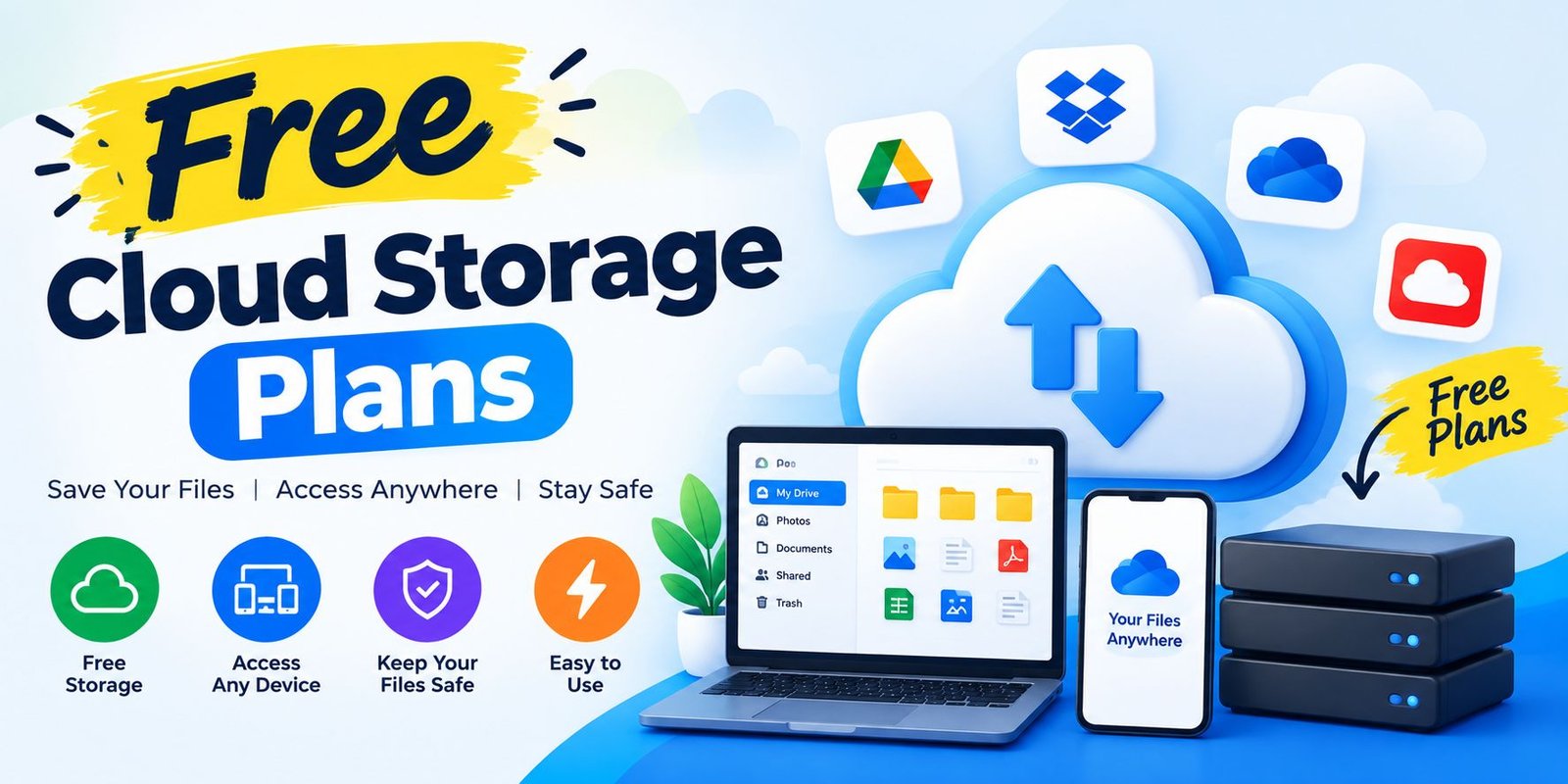 Free cloud storage plans for saving files and accessing data from anywhere