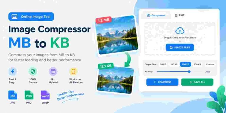 Image compressor for reducing images from MB to KB