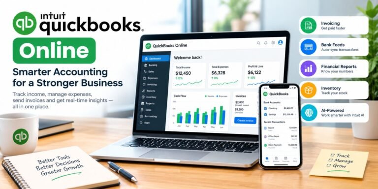 QuickBooks Online accounting software dashboard for managing business finances