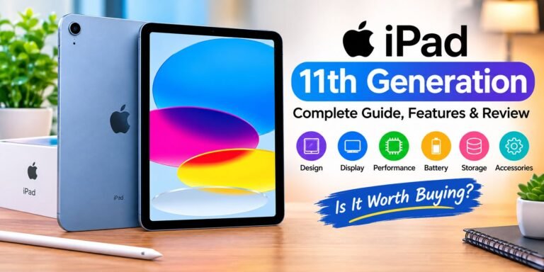 iPad 11th generation complete guide featuring design, display, performance, battery, storage and accessories