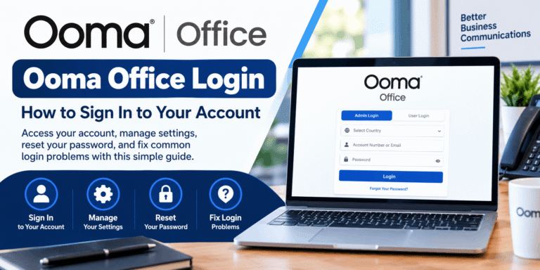 Ooma Office login page for accessing a business account