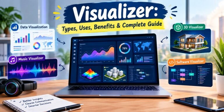 Visualizer showing data, music, 3D, and software visualization tools
