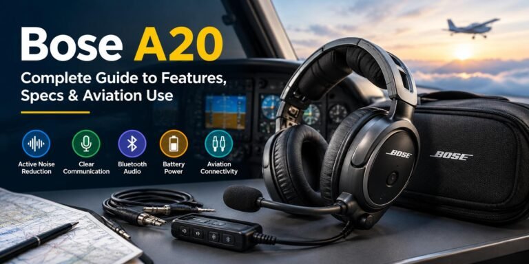 Bose A20 aviation headset features and specifications for pilots