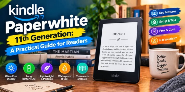 Kindle Paperwhite 11th Generation e-reader with a 6.8-inch screen.