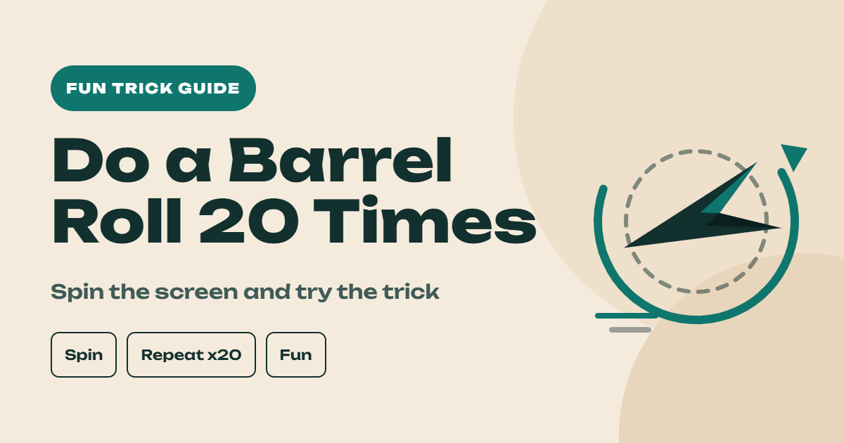 Paper-style jet doing a barrel roll with a spinning arrow around it, for the “Do a Barrel Roll 20 Times” trick.