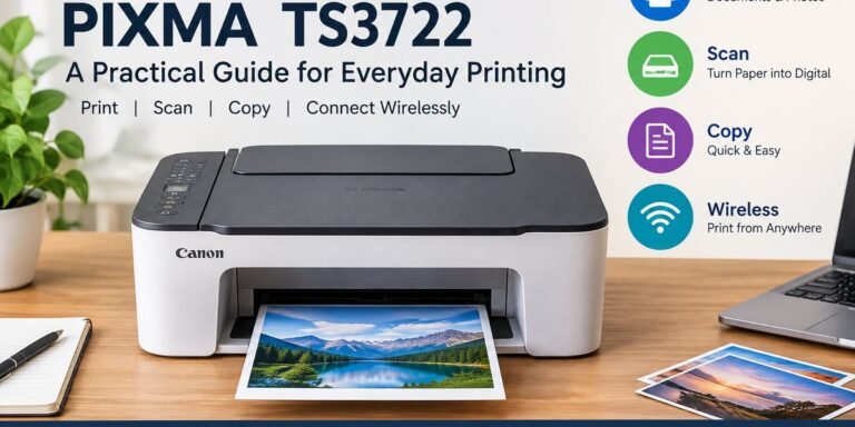 Canon PIXMA TS3722 printer for home printing