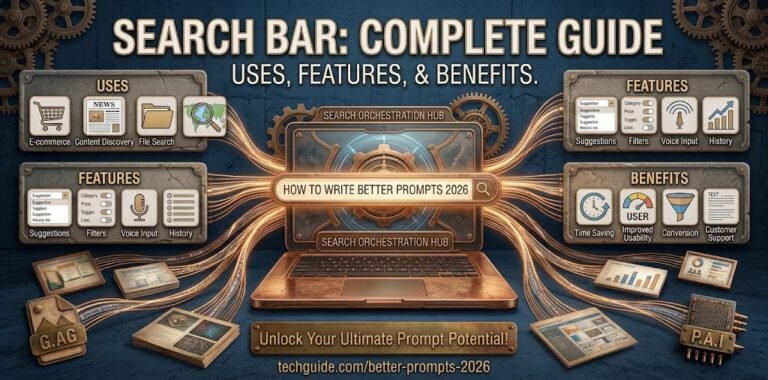 Search bar interface for finding information on websites and apps