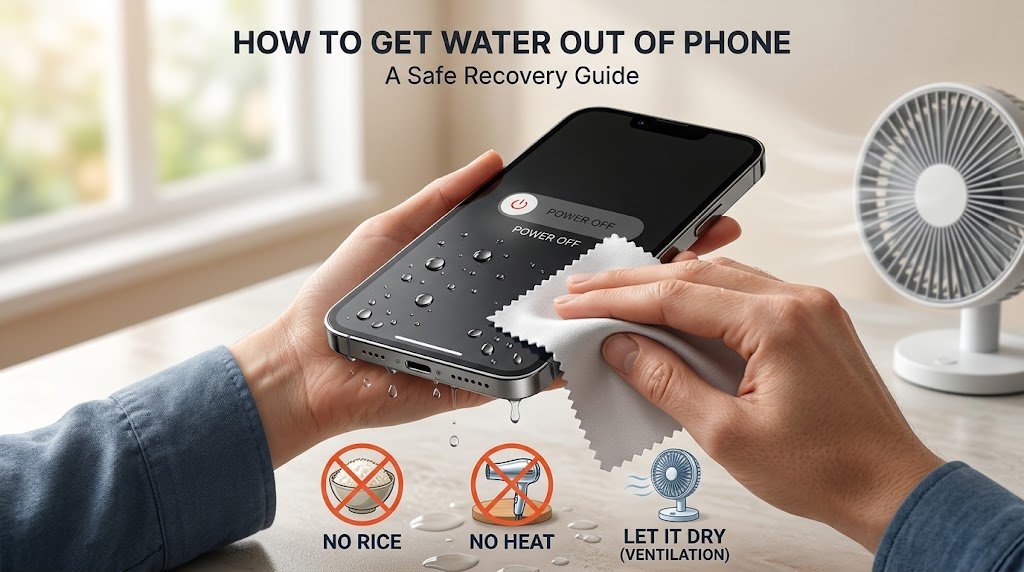 How to get water out of a wet smartphone safely using proper drying methods