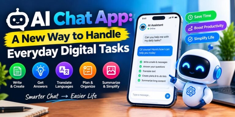 AI chat app interface showing an AI assistant conversation on a digital device.